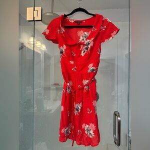 American Eagle red preppy spring dress with 50’s ish collar.